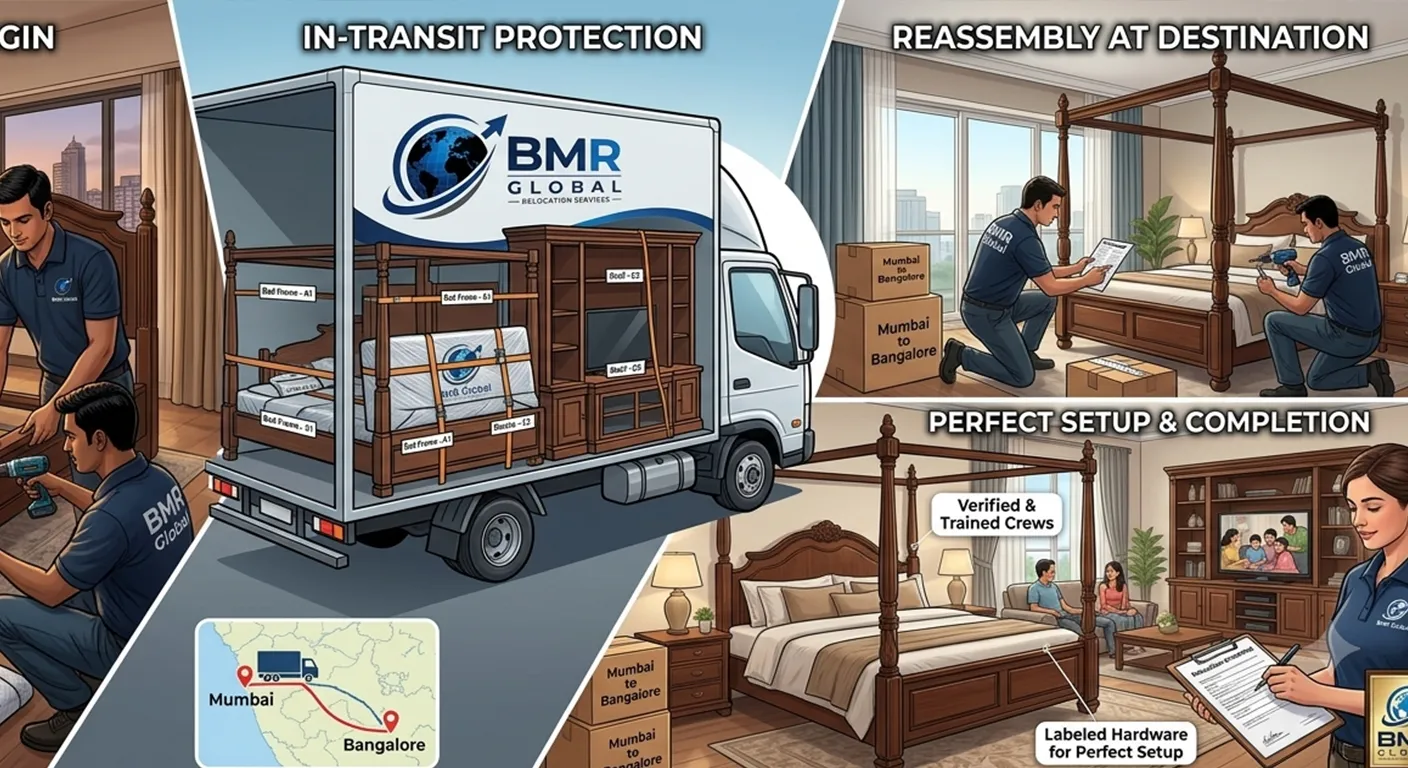 Furniture disassembly and reassembly service by trained BMR Global technicians